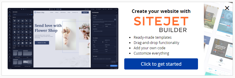 Crie site gratuitamente no painel da ME host com sitejet builder